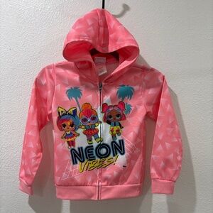 LOL surprise neon vibes girls zip up sweater size 7